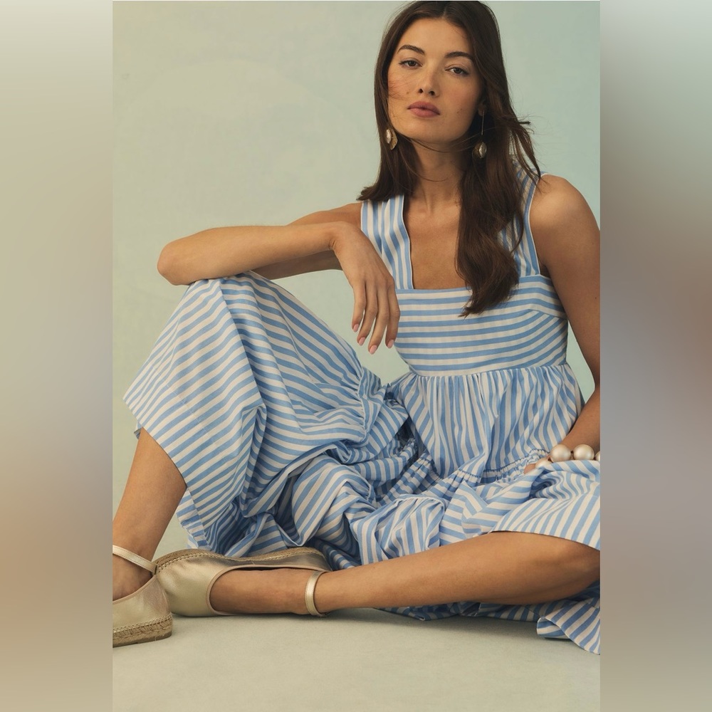 Anthropologie the Helena square-neck babydoll dress